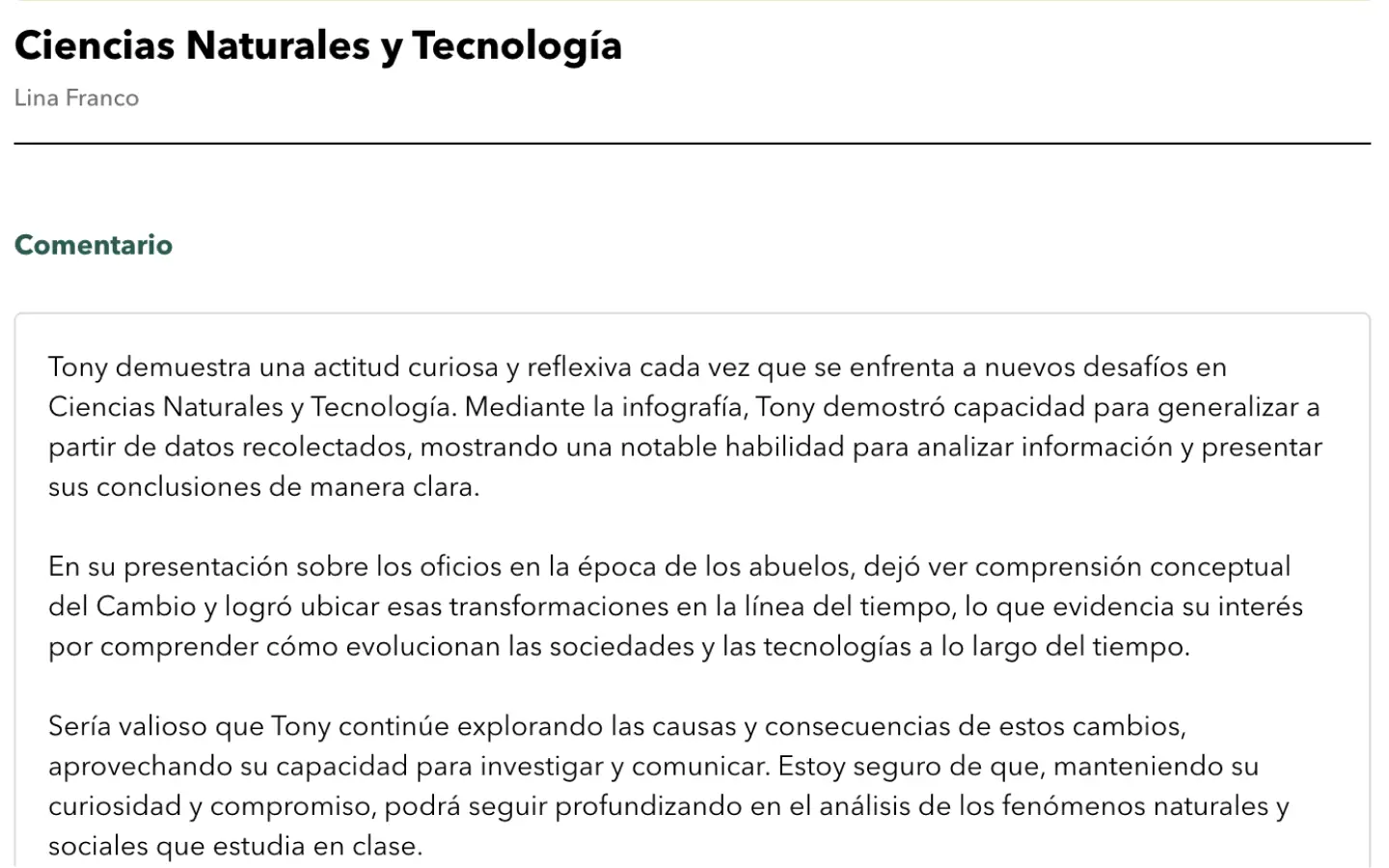 Asistente de informes de progreso